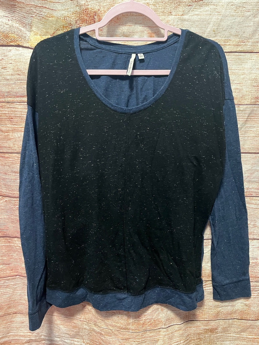 Calvin Klein black and blue sparkle shirt-Ladies medium